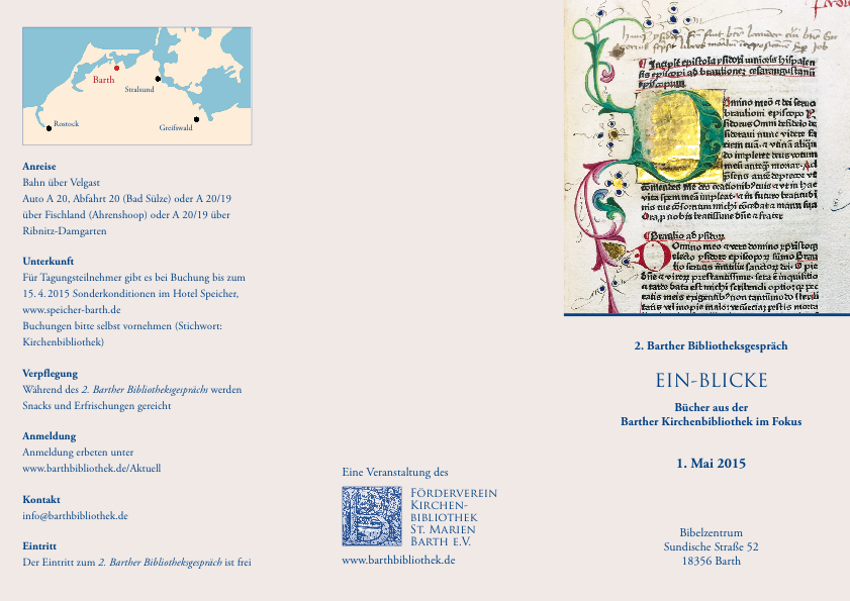 Flyer 2. Barther Bibliotheksgespräch Aussenseite